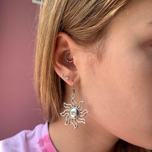 sun hoop earrings